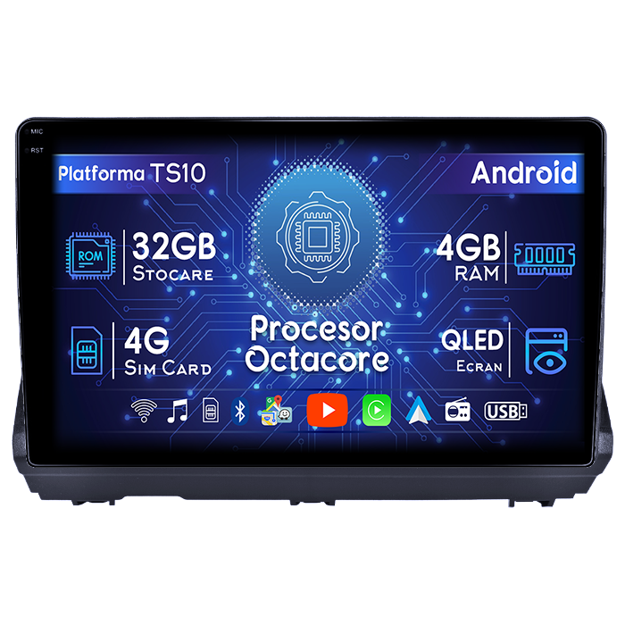 Navigatie dedicata Dacia Logan 3 2021-2023, 4GB RAM 32GB ROM, Octacore, Android 14, Display QLED 9", DSP, Carplay&Android Auto, SIM 4G, Bluetooth, Ventilator Activ [1]