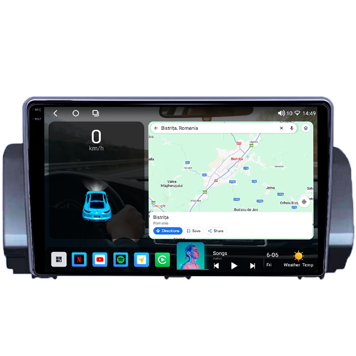 Navigatie dedicata Dacia Logan 3,Stepway dupa 2021, 4GB RAM 64GB ROM, Octacore, Android 14, Display QLED 1K 9", Carplay&Android Auto, SIM 4G, Ventilator Activ [2]