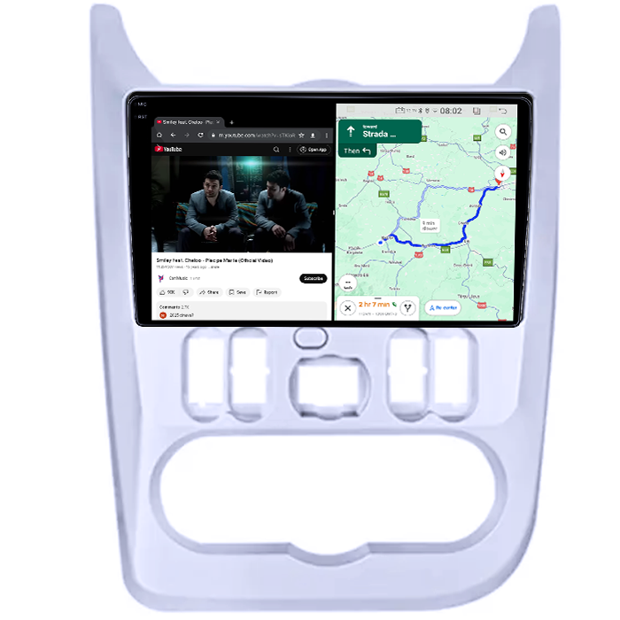 Navigatie dedicata Dacia&Renault, 4GB RAM 64GB ROM, Quadcore, Android 14, Display QLED 1K 9", DSP, Carplay&Android Auto, Suport camere AHD [2]