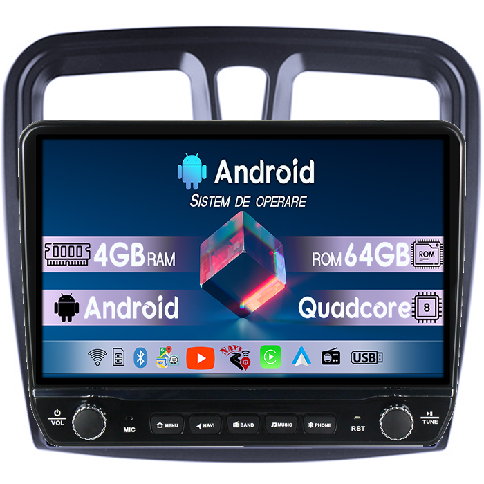 Navigatie dedicata Dacia Sandero (2012-) Tesla cu butoane rotative model 2024, 4GB RAM 64GB ROM, Procesor Quadcore, Android 14, Display QLED 10", DSP, Carplay&Android Auto [1]