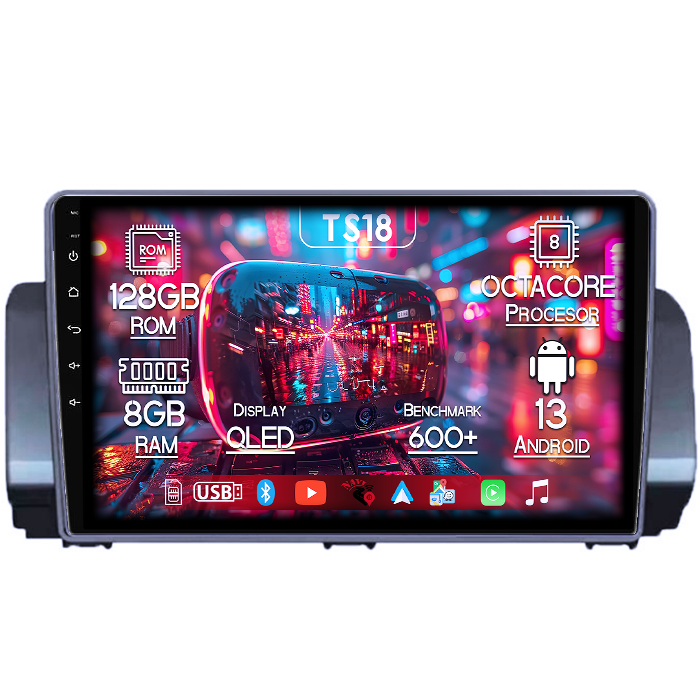 Navigatie dedicata Dacia Sandero&Jogger 2021, 8GB RAM 128GB ROM, Octacore, Platforma TS18, Android 13, Display QLED 9”, Suporta camera 360º, DSP, Carplay&Android Auto, SIM 4G, Ventilator Activ [1]