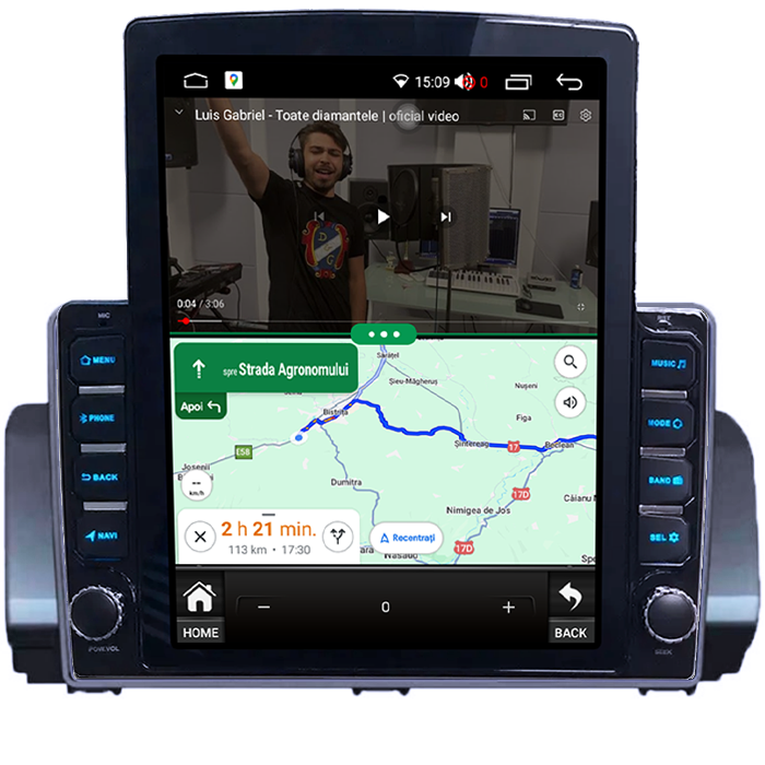 Navigatie dedicata Dacia Sandero&Jogger 2021, Tesla Style, 8+128 GB, ANDROID 13,Carplay&Android Auto, 10 inch, Internet, Aplicatii, Waze, Gps [2]