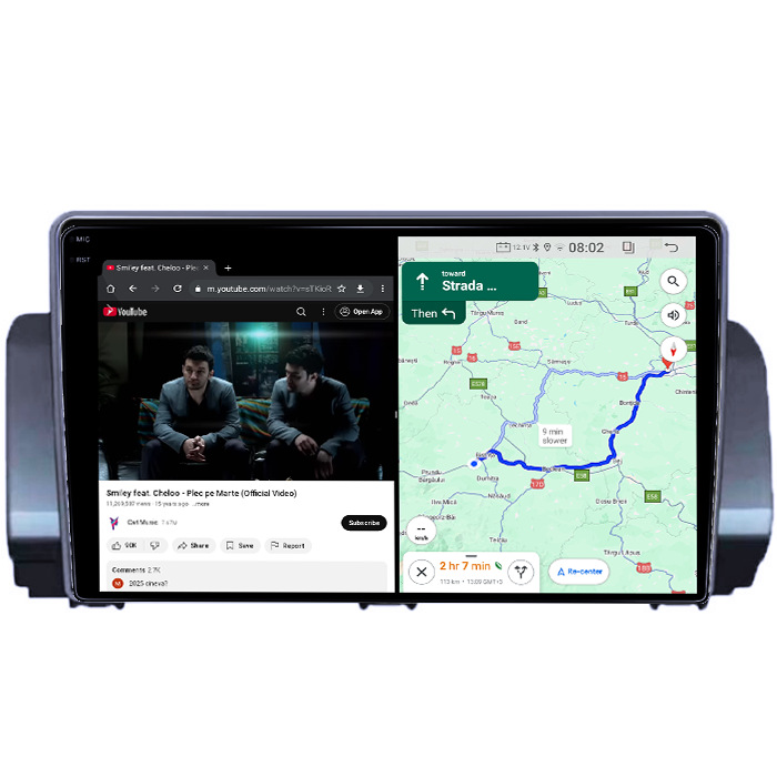 Navigatie dedicata Dacia Sandero&Jogger 2021, 4GB RAM 64GB ROM, Quadcore, Android 14, Display QLED 1K 9", DSP, Carplay&Android Auto, Suport camere AHD [2]