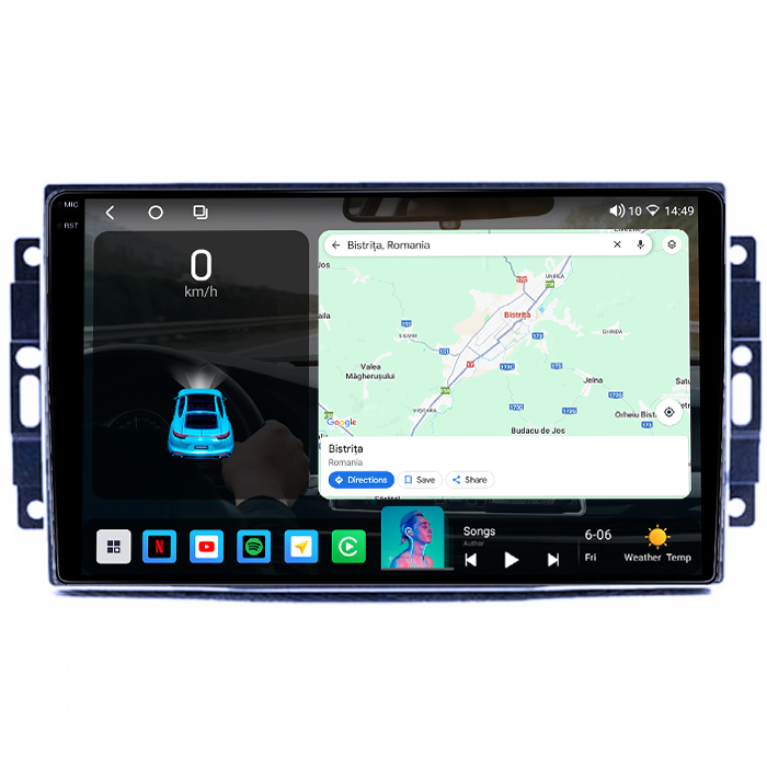 Navigatie dedicata Dodge Avenger/Challenger 3/Charger/Dakota/Duragno/Nitro, 4GB RAM 64GB ROM, Octacore, Android 14, Display QLED 1K 9", Carplay&Android Auto, SIM 4G, Ventilator Activ [2]