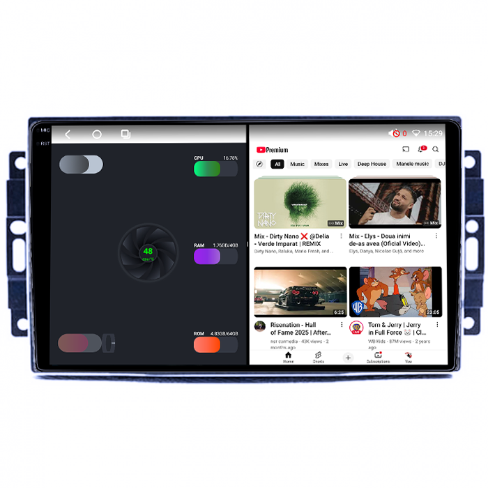Navigatie dedicata Dodge Avenger/Challenger 3/Charger/Dakota/Duragno/Nitro, 4GB RAM 64GB ROM, Octacore, Android 14, Display QLED 1K 9", Carplay&Android Auto, SIM 4G, Ventilator Activ [3]