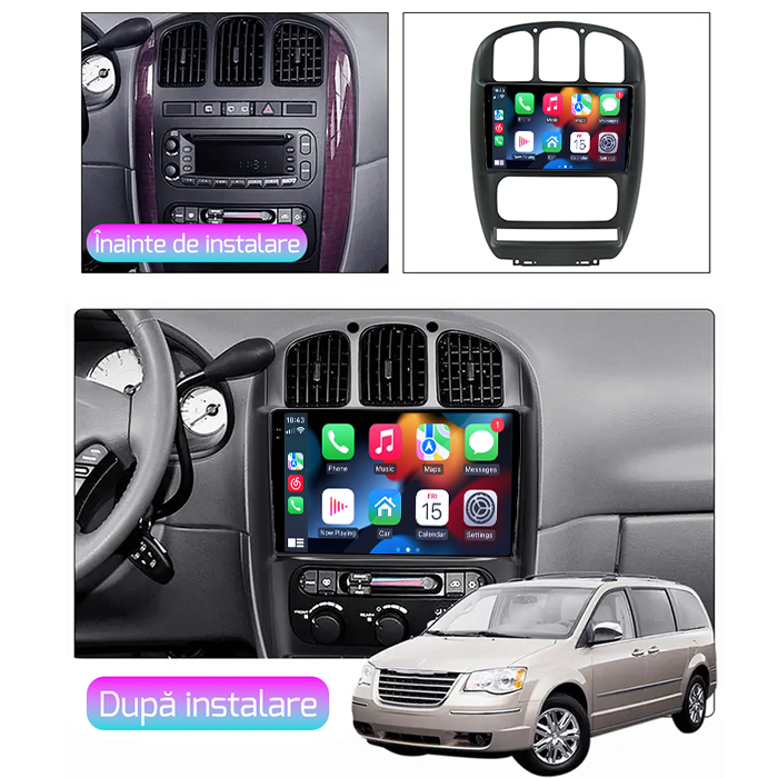 Navigatie dedicata Dodge Caravan 2000-2007, 8GB RAM 128GB ROM, Octacore, Platforma TS18, Android 14, Display QLED 10", Suporta camera 360", DSP, Carplay&Andro [4]
