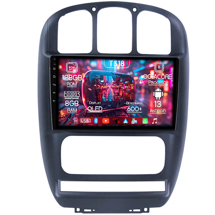 Navigatie dedicata Dodge Caravan 2000-2007, 8GB RAM 128GB ROM, Octacore, Platforma TS18, Android 13, Display QLED 10”, Suporta camera 360º, DSP, Carplay&Android Auto, SIM 4G, Ventilator Activ [1]