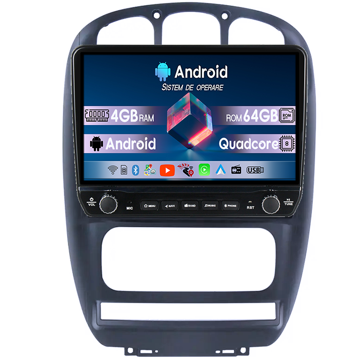 Navigatie dedicata Dodge Caravan 2000-2007 Tesla cu butoane rotative model 2024, 4GB RAM 64GB ROM, Procesor Quadcore, Android 14, Display QLED 10", DSP, Carplay&Android Auto [1]