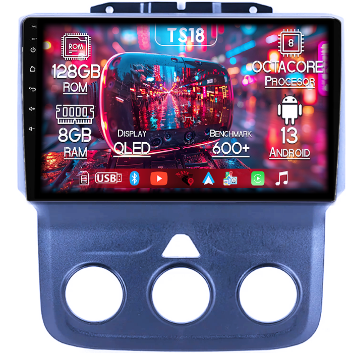 Navigatie dedicata Dodge RAM 2018, 8GB RAM 128GB ROM, Octacore, Platforma TS18, Android 13, Display QLED 9”, Suporta camera 360º, DSP, Carplay&Android Auto, SIM 4G, Ventilator Activ [1]