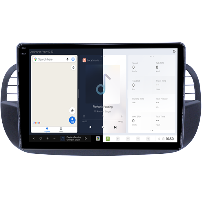 Navigatie dedicata Fiat 500 DUDU3, 4GB RAM 64GB ROM, Octacore, Platforma 8581, Android, Display QLED 9", DSP, Carplay&AndroidAuto [2]