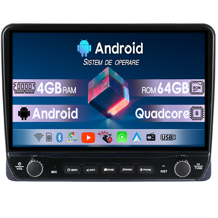 Navigatie dedicata Dacia Duster 2018-2022 Tesla cu butoane rotative model 2024, 4GB RAM 64GB ROM, Procesor Quadcore, Android 14, Display QLED 10", DSP, Carplay&Android Auto [1]