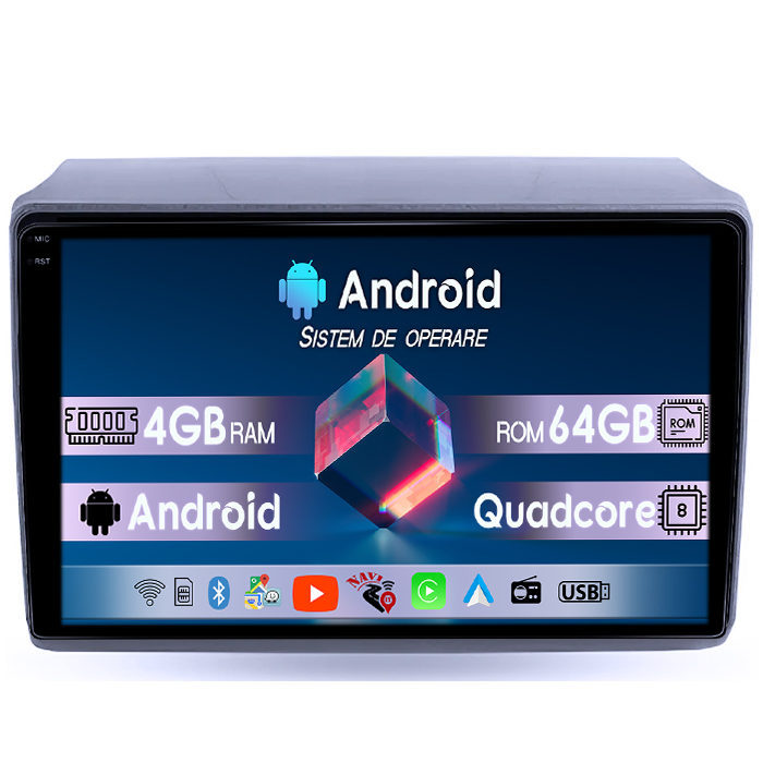 Navigatie dedicata Fiat Ducato 2020, 4GB RAM 64GB ROM, Quadcore, Android 14, Display QLED 1K 9", DSP, Carplay&Android Auto, Suport camere AHD [1]