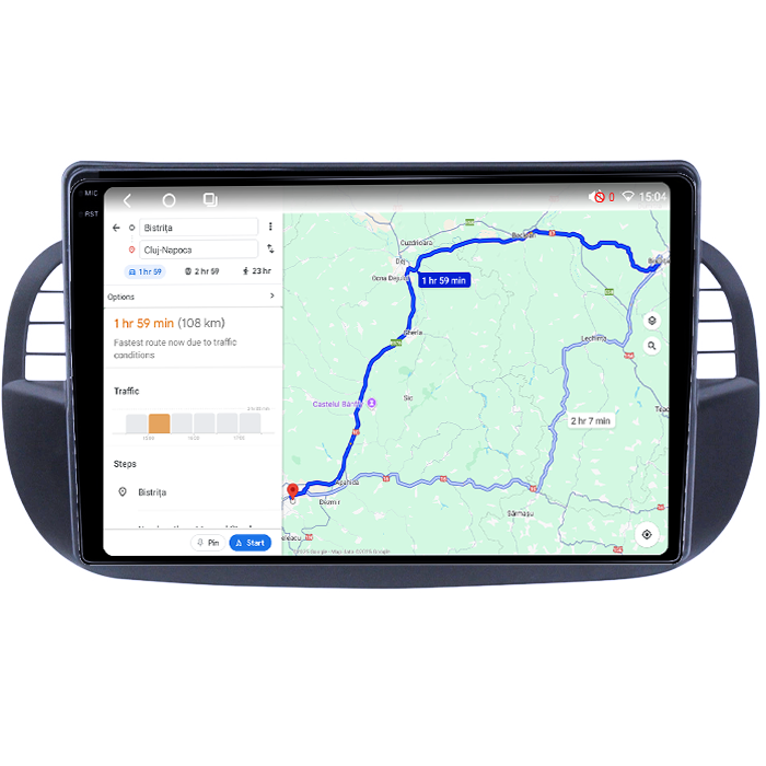 Navigatie dedicata Fiat 500, 4GB RAM 64GB ROM, Octacore, Android 14, Display QLED 1K 9", Carplay&Android Auto, SIM 4G, Ventilator Activ [4]