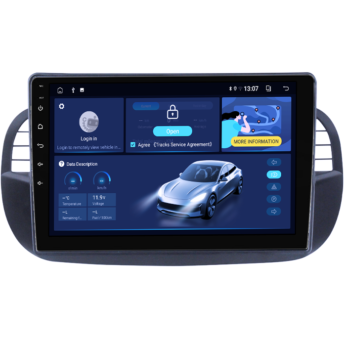 Navigatie dedicata Fiat 500, 8GB RAM 128GB ROM, Octacore, Platforma TS18, Android 13, Display QLED 9”, Suporta camera 360º, DSP, Carplay&Android Auto, SIM 4G, Ventilator Activ [2]
