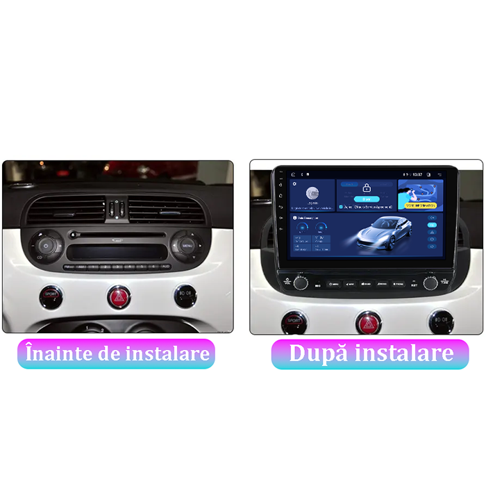 Navigatie dedicata Fiat 500 2007-2015 Beige DUDU3, 4GB RAM 64GB ROM, Octacore, Platforma 8581, Android, Display QLED 9", DSP, Carplay&AndroidAuto [6]
