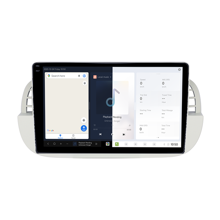 Navigatie dedicata Fiat 500 2007-2015 Beige DUDU3, 4GB RAM 64GB ROM, Octacore, Platforma 8581, Android, Display QLED 9", DSP, Carplay&AndroidAuto [2]