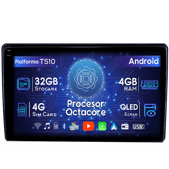 Navigatie dedicata Fiat 500L 2012-2017, 4GB RAM 32GB ROM, Octacore, Android 14, Display QLED 1K 9", DSP, Carplay&Android Auto, SIM 4G, Bluetooth, Ventilator Activ [1]