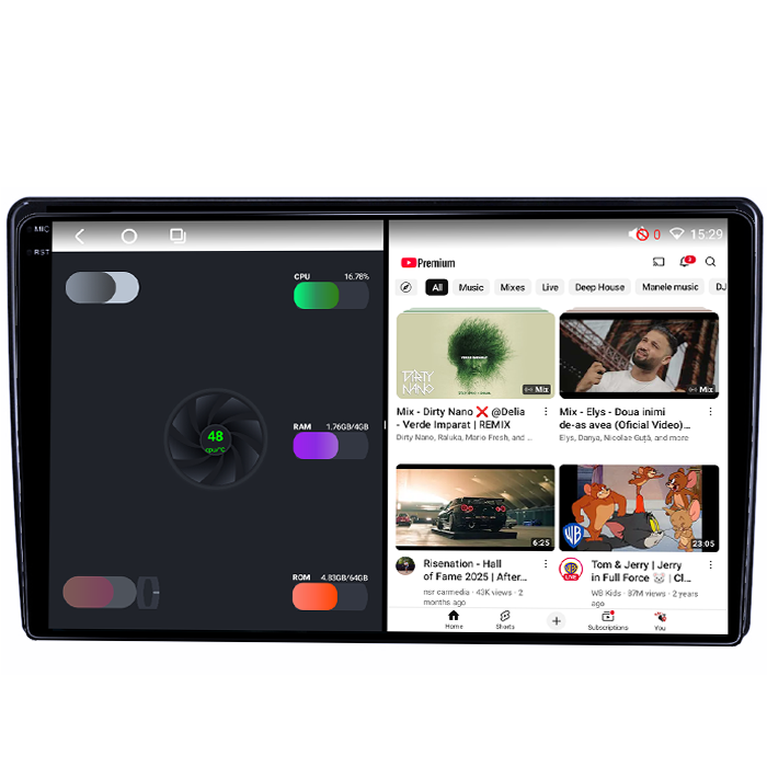 Navigatie dedicata Fiat 500L 2012-2017, 4GB RAM 64GB ROM, Octacore, Android 14, Display QLED 1K 9", Carplay&Android Auto, SIM 4G, Ventilator Activ [3]