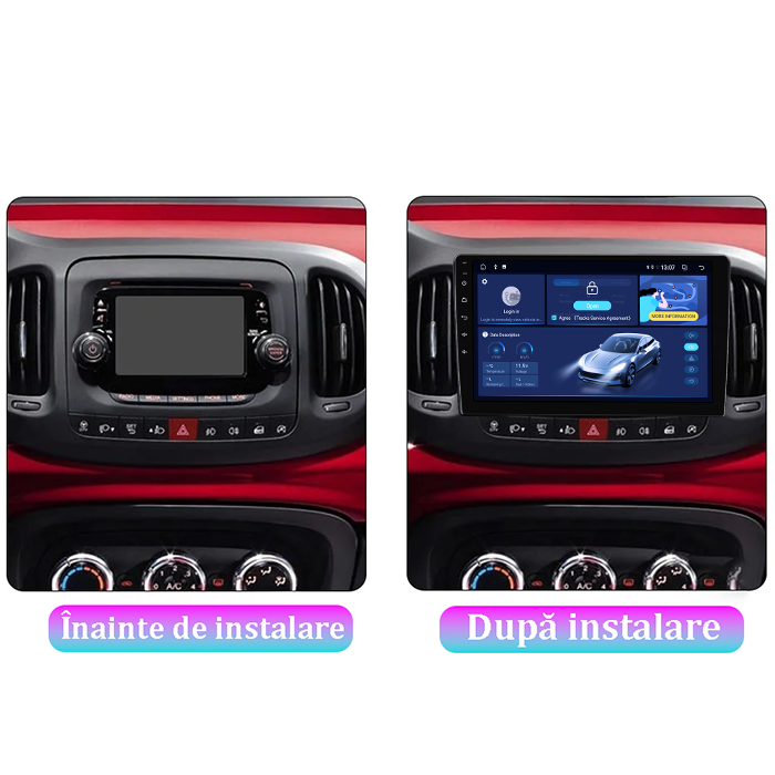 Navigatie dedicata Fiat 500L 2012-2017, 4GB RAM 64GB ROM, Quadcore, Android 14, Display QLED 1K 9", DSP, Carplay&Android Auto, Suport camere AHD [5]