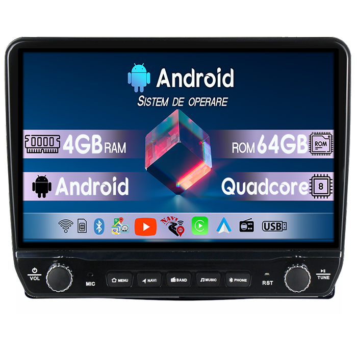 Navigatie dedicata Fiat 500L 2012-2017 Tesla cu butoane rotative model 2024, 4GB RAM 64GB ROM, Procesor Quadcore, Android 14, Display QLED 10", DSP, Carplay&Android Auto [1]