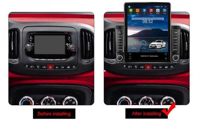 Navigatie dedicata Fiat 500L 2012-2017 ,Tesla Style, ANDROID 13,Carplay&Android Auto, 10 inch , 8+128GB, Internet, Aplicatii, Waze, Gps [3]