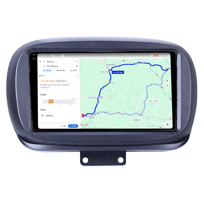 Navigatie dedicata Fiat 500X 2014-2019, 4GB RAM 64GB ROM, Octacore, Android 14, Display QLED 1K 9", Carplay&Android Auto, SIM 4G, Ventilator Activ [5]