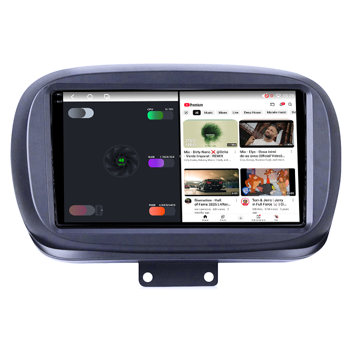Navigatie dedicata Fiat 500X 2014-2019, 4GB RAM 64GB ROM, Octacore, Android 14, Display QLED 1K 9", Carplay&Android Auto, SIM 4G, Ventilator Activ [4]