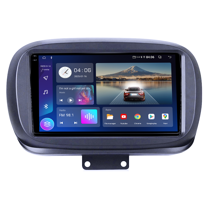 Navigatie dedicata Fiat 500X 2014-2020, 4GB RAM 64GB ROM, Quadcore, Android 14, Display QLED 1K 9", DSP, Carplay&Android Auto, Suport camere AHD [2]