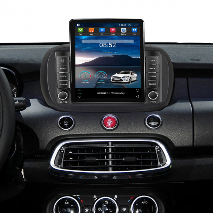 Navigatie dedicata Fiat 500X 2014 - 2020 Tesla Style, 8+128 GB RAM, ANDROID 13, Carplay&Android Auto, 10 inch, Internet, Aplicatii, Waze, Gps [4]
