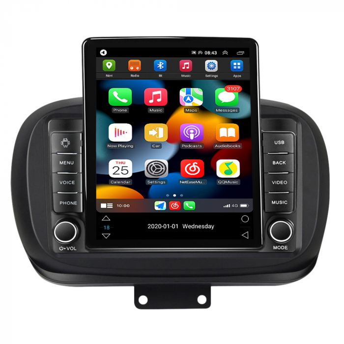 Navigatie dedicata Fiat 500X 2014 - 2020 Tesla Style, 8+128 GB RAM, ANDROID 13, Carplay&Android Auto, 10 inch, Internet, Aplicatii, Waze, Gps [2]