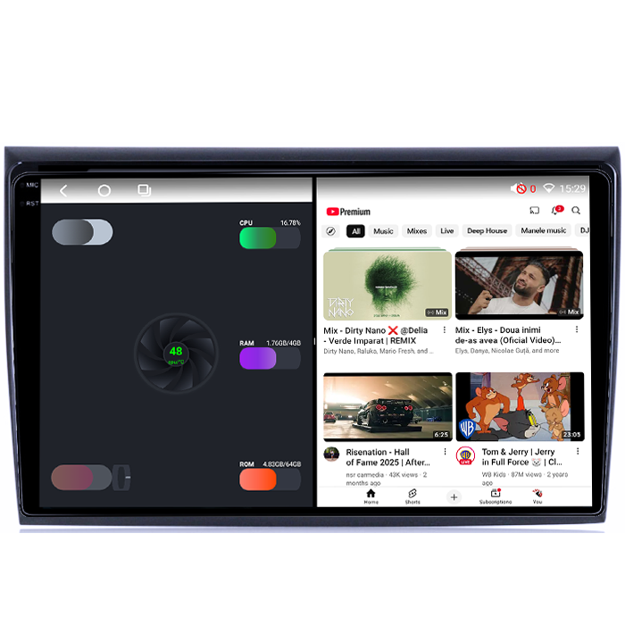Navigatie dedicata Fiat Bravo 2007-2012, 4GB RAM 64GB ROM, Octacore, Android 14, Display QLED 1K 9", Carplay&Android Auto, SIM 4G, Ventilator Activ [3]