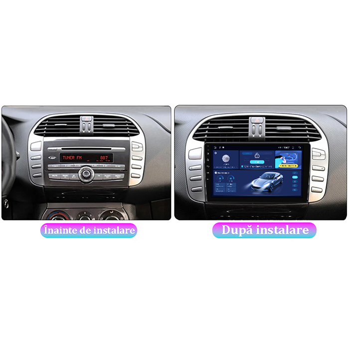 Navigatie dedicata Fiat Bravo 2007-2012, 4GB RAM 64GB ROM, Quadcore, Android 14, Display QLED 1K 9", DSP, Carplay&Android Auto, Suport camere AHD [4]
