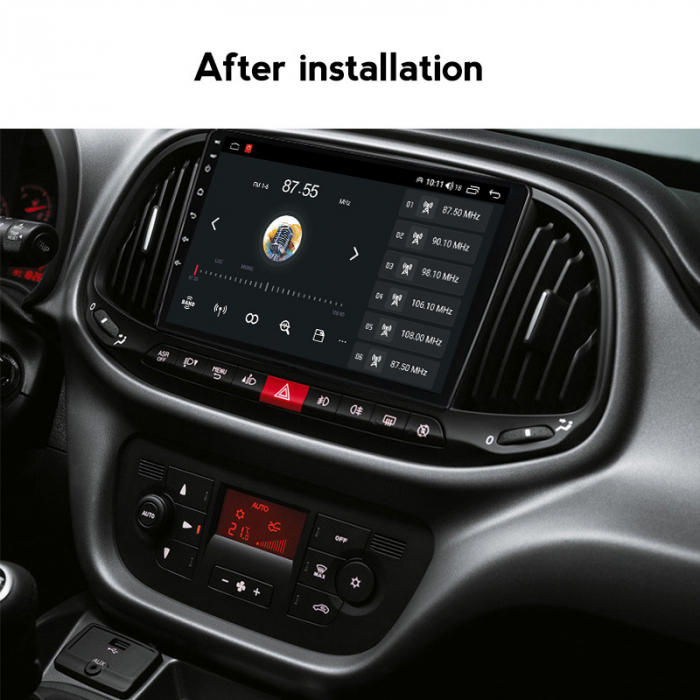 Navigatie dedicata Fiat Doblo 2015-2019, 4 GB RAM 32 ROM, Android 13, Display QLED, 9", DSP, Carplay, Android Auto, Internet, Youtube , Waze , Wi Fi , Usb , Bluetooth [5]