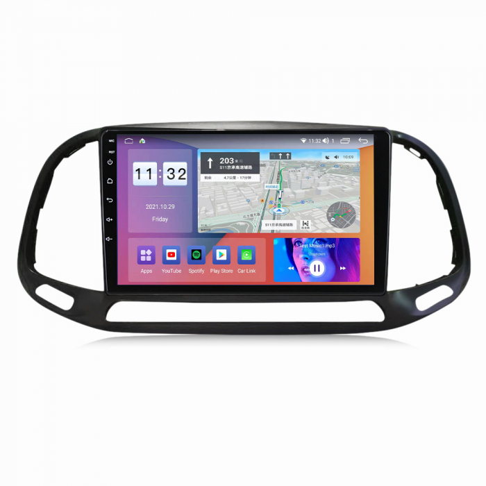 Navigatie dedicata Fiat Doblo 2015-2019, 4 GB RAM 32 ROM, Android 13, Display QLED, 9", DSP, Carplay, Android Auto, Internet, Youtube , Waze , Wi Fi , Usb , Bluetooth [2]