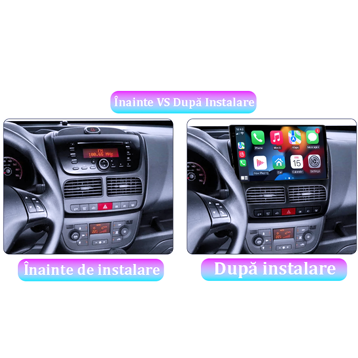 Navigatie dedicata Fiat Doblo 2015-2019, 8GB RAM 128GB ROM, Octacore, Platforma TS18, Android 14, Display QLED 9", Suporta camera 360", DSP, Carplay&Andr [2]