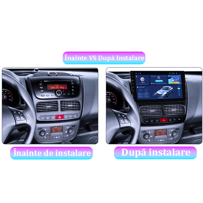 Navigatie dedicata Fiat Doblo 2015-2019, 8GB RAM 128GB ROM, Octacore, Platforma TS18, Android 13, Display QLED 9”, Suporta camera 360º, DSP, Carplay&Android Auto, SIM 4G, Ventilator Activ [3]