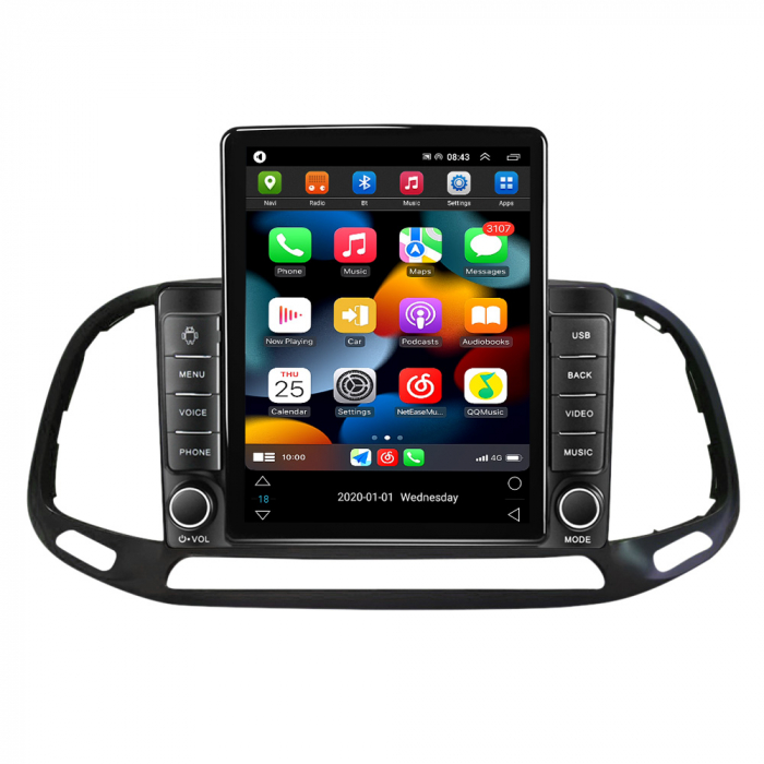 Navigatie dedicata Fiat Doblo 2015-2019 ,Tesla Style, ANDROID 13,Carplay&Android Auto, 10 inch , 8+128GB, Internet, Aplicatii, Waze, Gps [2]