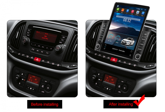 Navigatie dedicata Fiat Doblo 2015-2019 ,Tesla Style, ANDROID 13,Carplay&Android Auto, 10 inch , 8+128GB, Internet, Aplicatii, Waze, Gps [3]