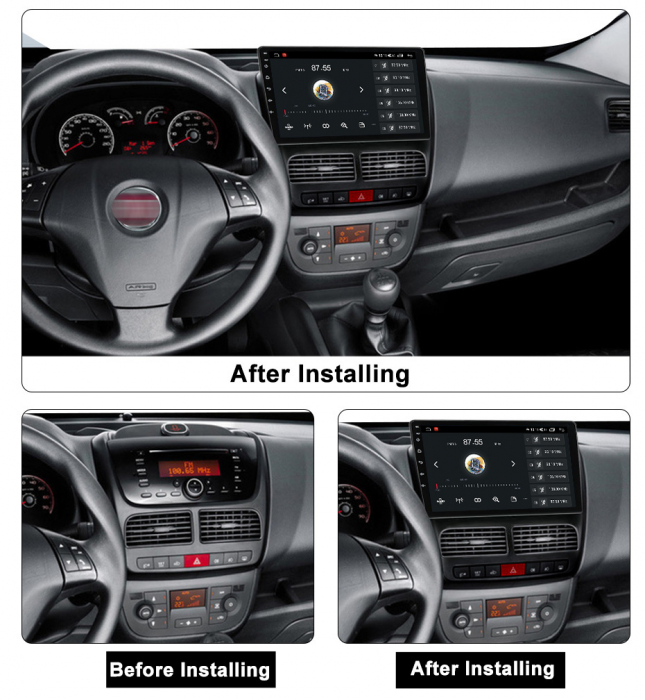 Navigatie dedicata Fiat Doblo 2015, 4 GB RAM 32 ROM, Android 13, Display QLED, 10", DSP, Carplay, Android Auto, Internet, Youtube , Waze , Wi Fi , Usb , Bluetooth [7]