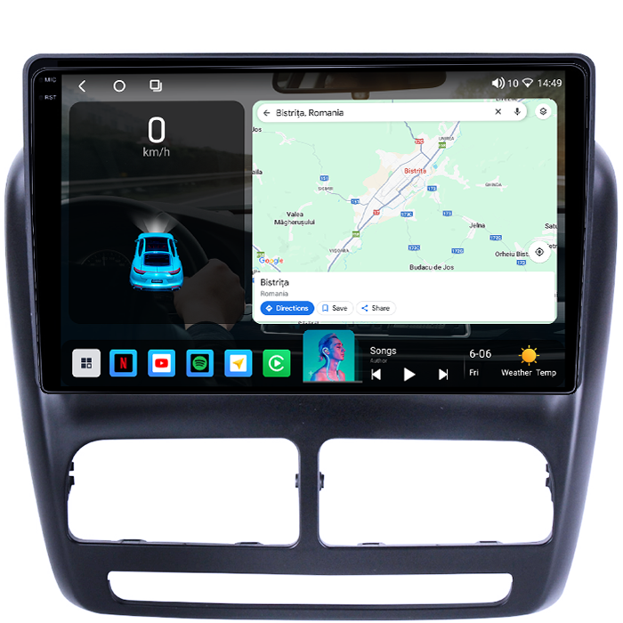 Navigatie dedicata Fiat Doblo 2015, 4GB RAM 64GB ROM, Octacore, Android 14, Display QLED 1K 10", Carplay&Android Auto, SIM 4G, Ventilator Activ [2]