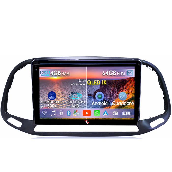 Navigatie dedicata Fiat Doblo 2015, 4GB RAM 64GB ROM, Octacore, Android 14, Display QLED 1K 9", Carplay&Android Auto, SIM 4G, Ventilator Activ [1]