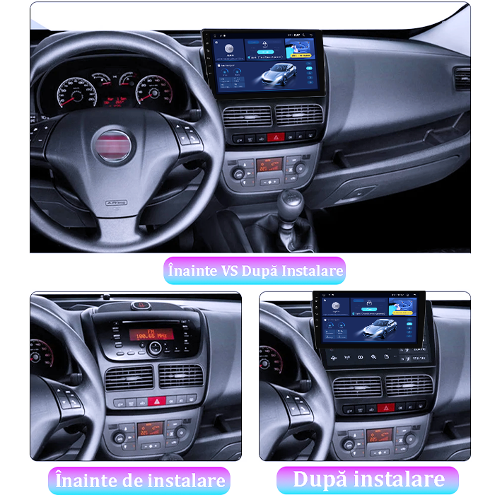 Navigatie dedicata Fiat Doblo 2015, 8GB RAM 128GB ROM, Octacore, Platforma TS18, Android 13, Display QLED 10”, Suporta camera 360º, DSP, Carplay&Android Auto, SIM 4G, Ventilator Activ [3]