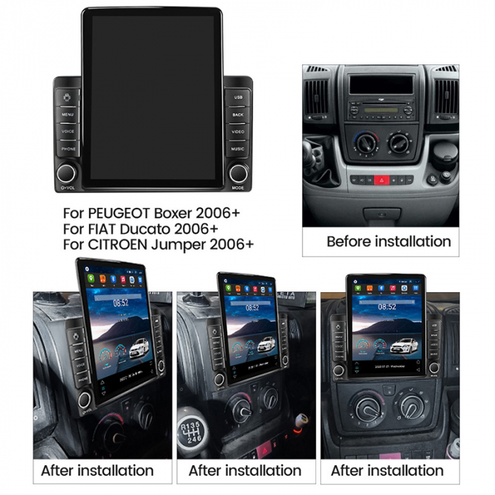 Navigatie dedicata Citroen Relay 2006- Tesla Style, 8+128 GB, ANDROID 13,Carplay&Android Auto, 10 inch, Internet, Aplicatii, Waze, Gps [4]