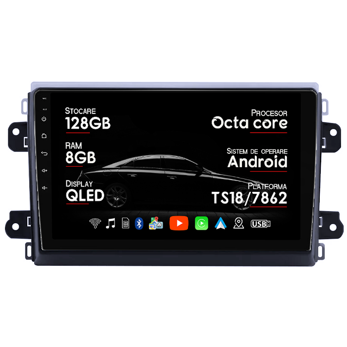 Navigatie dedicata Fiat Ducato 2022+, 8GB RAM 128GB ROM, Octacore, Platforma TS18, Android 14, Display QLED 9”, Suporta camera 360º, DSP, Carplay&Android Auto, SIM 4G, Ventilator Activ [1]