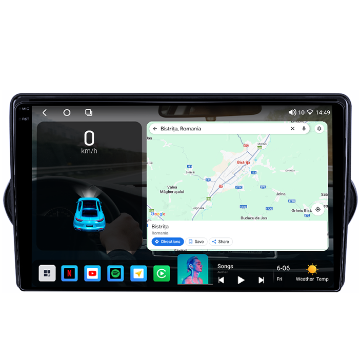 Navigatie dedicata Fiat Egea 2015-2018, 4GB RAM 64GB ROM, Octacore, Android 14, Display QLED 1K 9", Carplay&Android Auto, SIM 4G, Ventilator Activ [2]