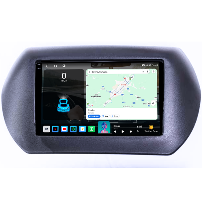 Navigatie dedicata Fiat Fiorino 2008/Citroen Nemo/Peugeot Bipper, 4GB RAM 64GB ROM, Octacore, Android 14, Display QLED 1K 10", Carplay&Android Auto, SIM 4G, Ventilator Activ [2]