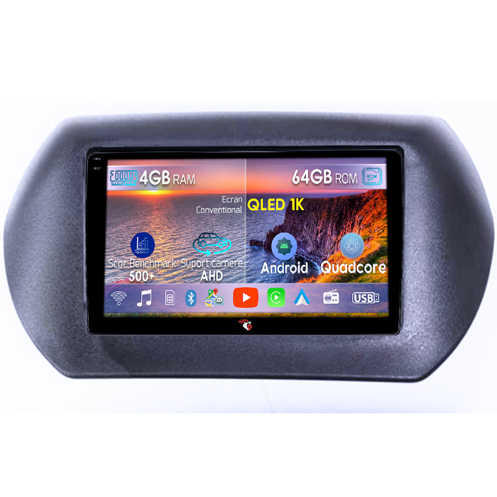 Navigatie dedicata Fiat Fiorino 2008/Citroen Nemo/Peugeot Bipper, 4GB RAM 64GB ROM, Octacore, Android 14, Display QLED 1K 10", Carplay&Android Auto, SIM 4G, Ventilator Activ [1]