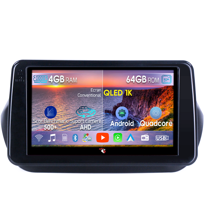 Navigatie dedicata Fiat Fiorino Qubo 2008-2017, 4GB RAM 64GB ROM, Octacore, Android 14, Display QLED 1K 9", Carplay&Android Auto, SIM 4G, Ventilator Activ [1]