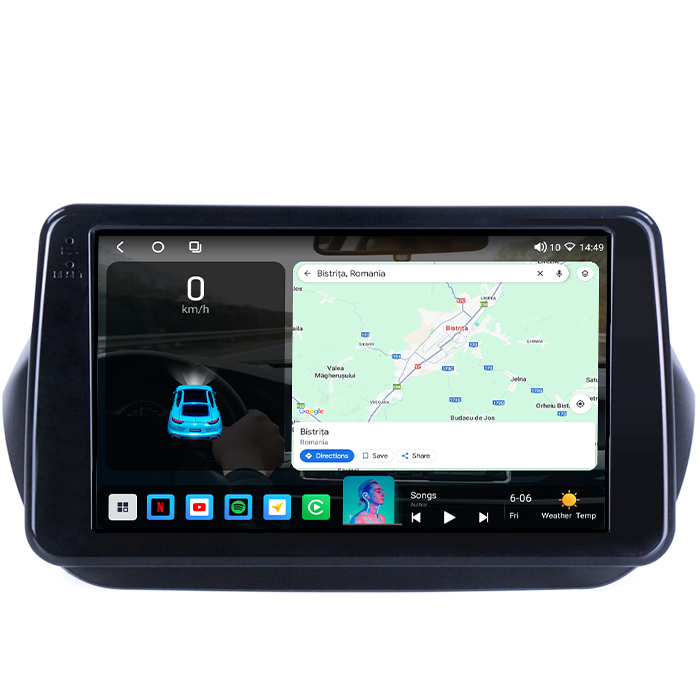 Navigatie dedicata Fiat Fiorino Qubo 2008-2017, 4GB RAM 64GB ROM, Octacore, Android 14, Display QLED 1K 9", Carplay&Android Auto, SIM 4G, Ventilator Activ [5]