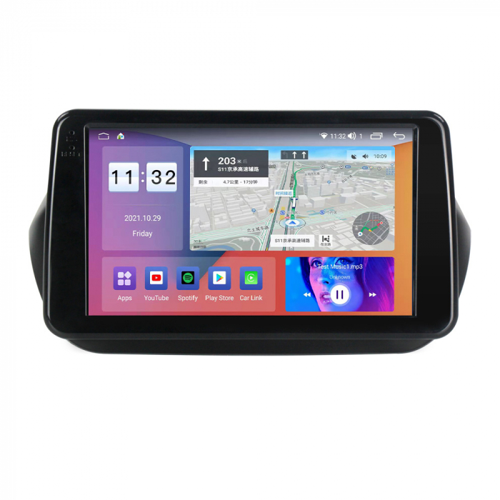 Navigatie dedicata Fiat Qubo 2008-2017, 12GB RAM 256GB ROM, Android 13, Rezolutie 2K, Display QLED, 9", DSP, Carplay, Android Auto, Internet, Youtube, Waze, Wi Fi, USB [2]